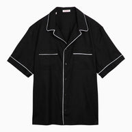 Valentino Black Silk Bowling Shirt