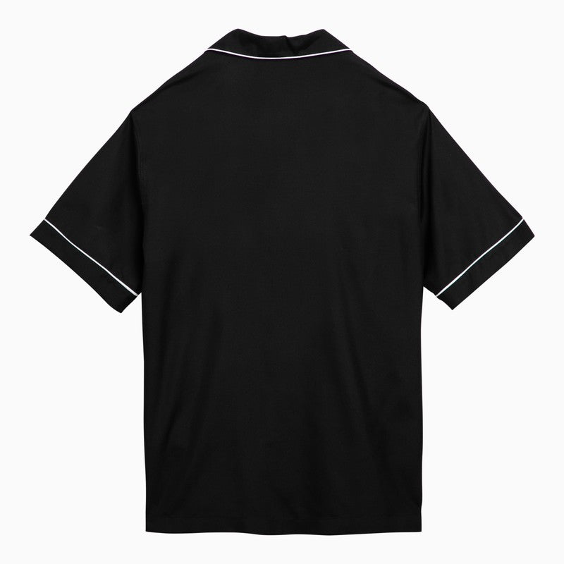 Valentino Black Silk Bowling Shirt