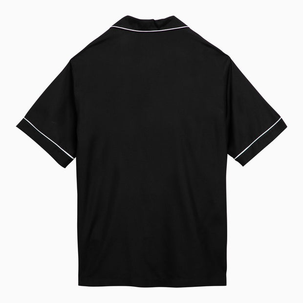 Valentino Black Silk Bowling Shirt