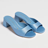 Chloe Gosselin By Larroudé Anah Mule In Blue Satin