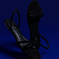 Larroude Annie Flat In Black Suede
