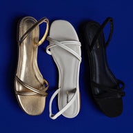 Larroude Annie Flat In Ivory Leather
