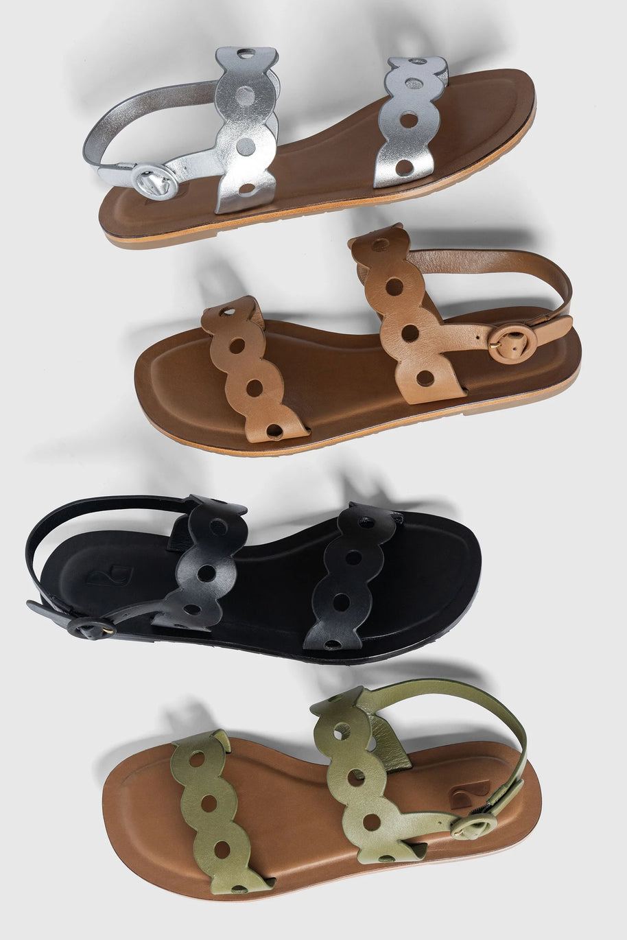 Larroude Florence Flat Sandal In Black Leather