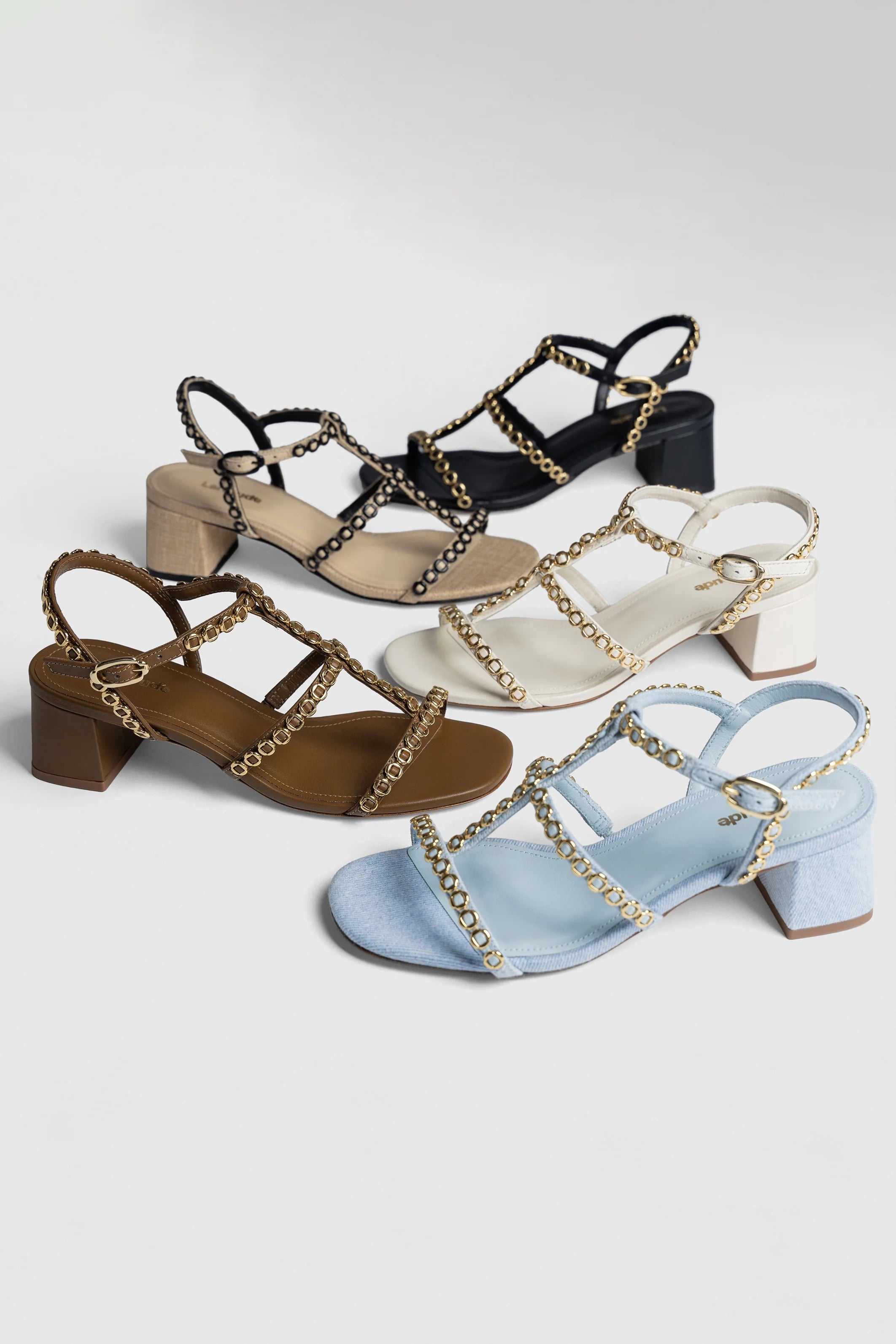 Larroude Milanina Block Sandal In Beige Raffia