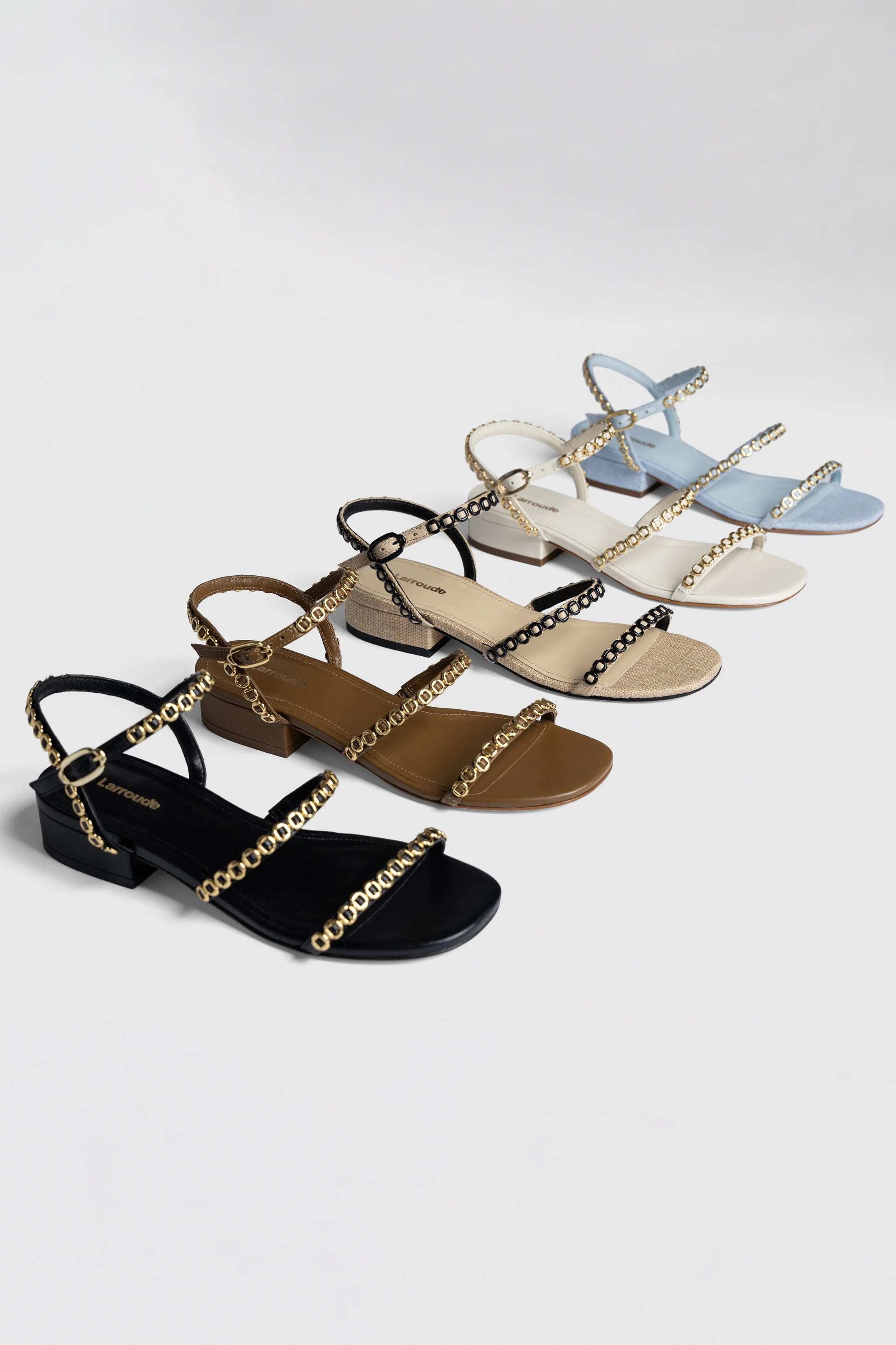 Larroude Milanina Flat Sandal In Russet Leather