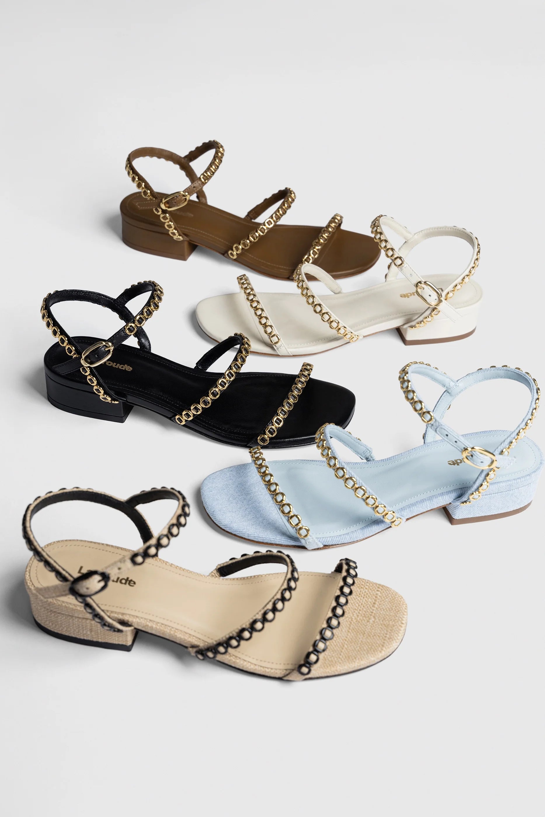 Larroude Milanina Flat Sandal In Maya Denim