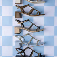 Larroude Milanina Block Sandal In Ivory Leather