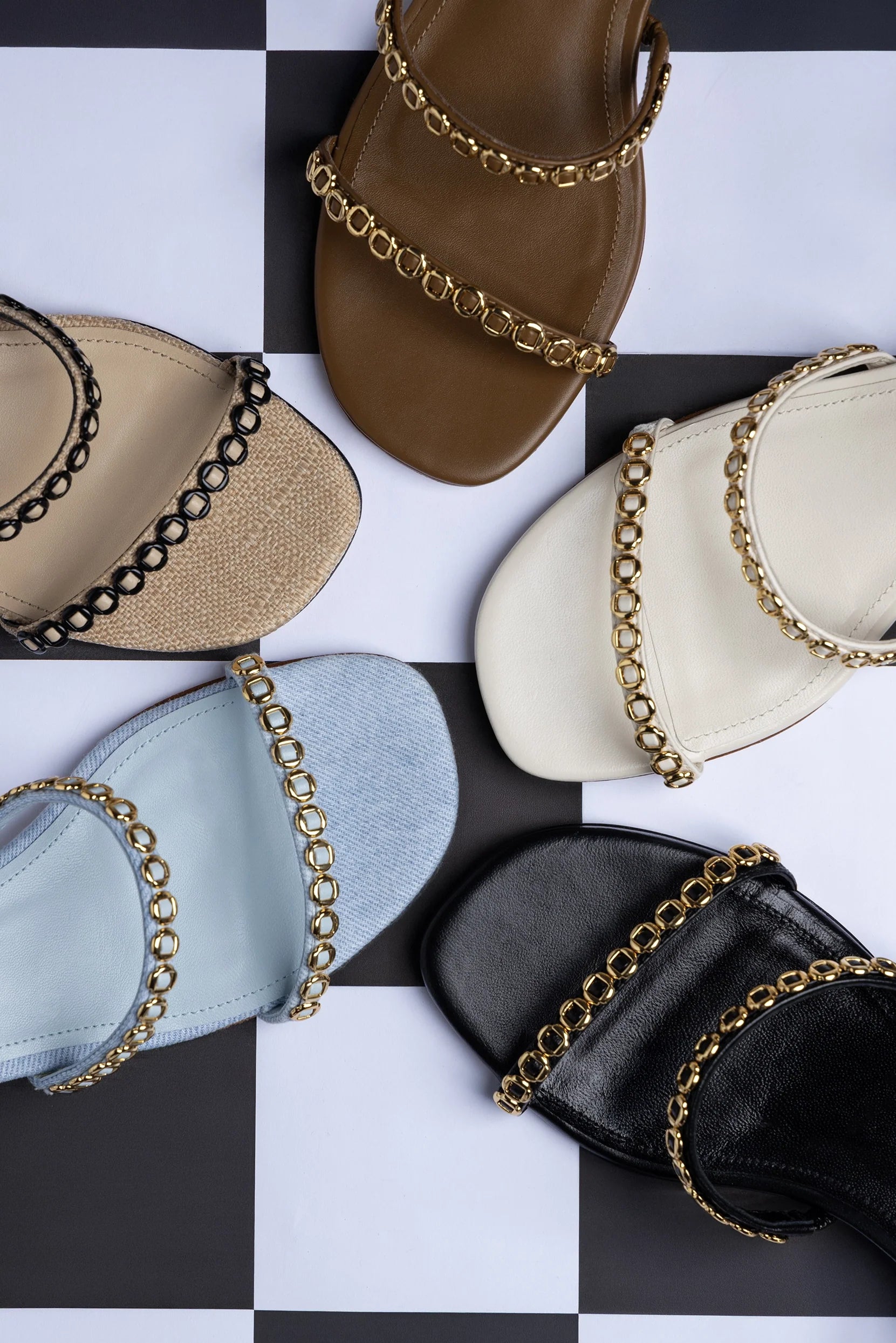 Larroude Milanina Flat Sandal In Ivory Leather