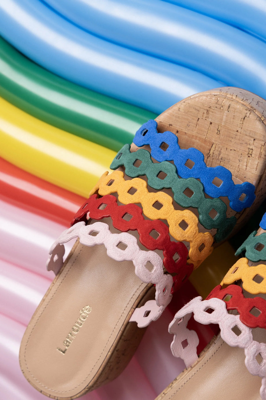 Larroude Charli Mule In Multicolor Leather