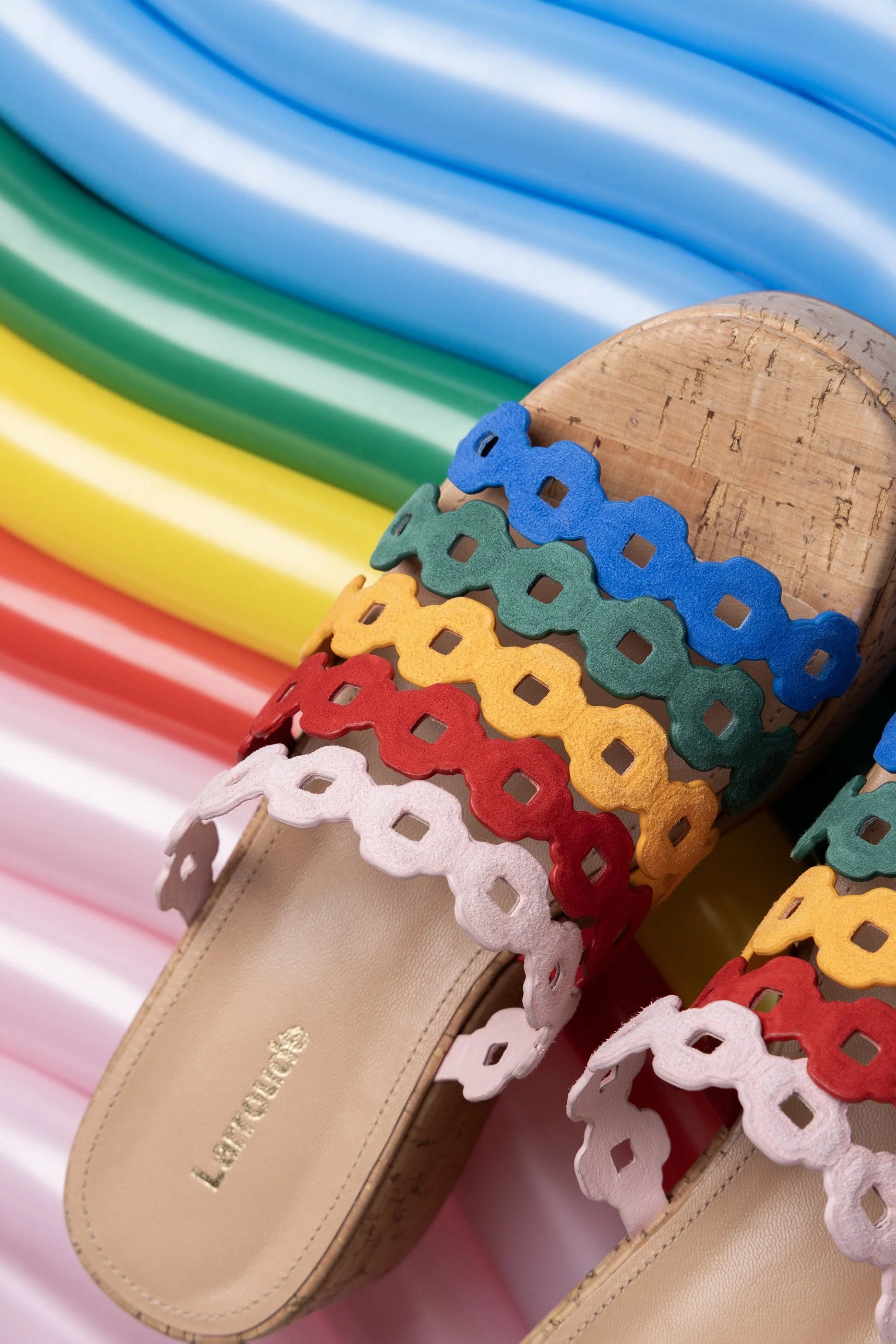 Larroude Charli Mule In Multicolor Leather
