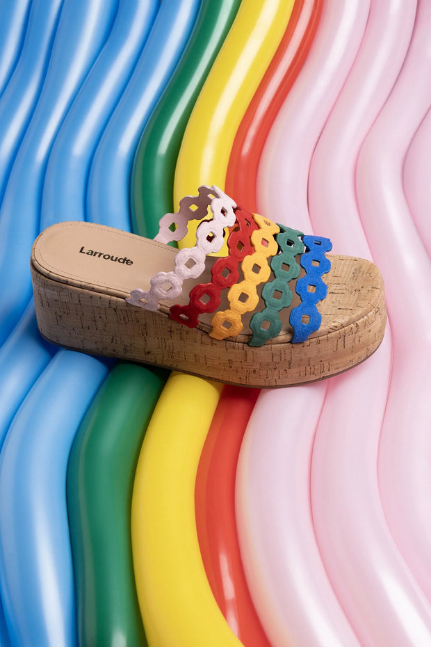 Larroude Charli Mule In Multicolor Leather