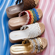 Larroude Charli Mule In Gold And Silver Metallic Leather