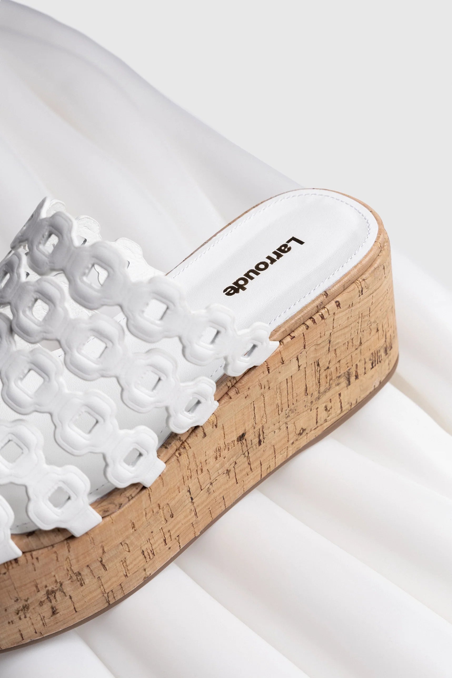 Larroude Charli Mule In White Leather