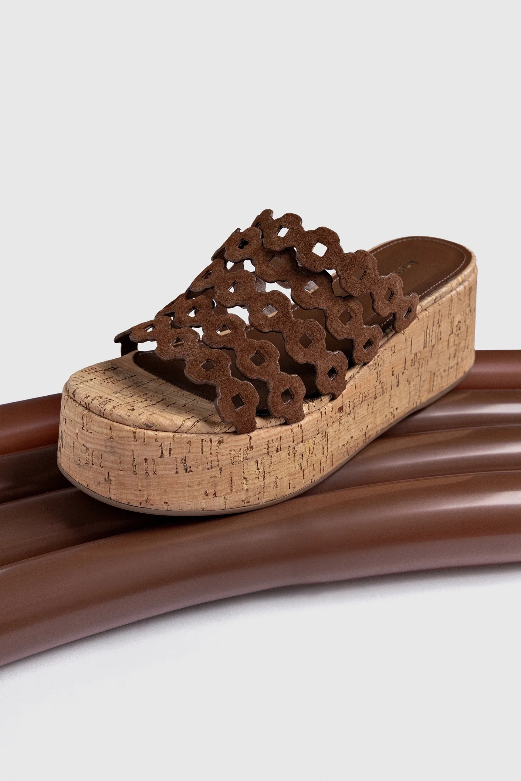 Larroude Charli Mule In Burnt Umber Suede