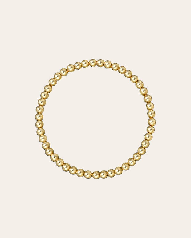 Zoe Lev 4mm Gold Bead Bracelet