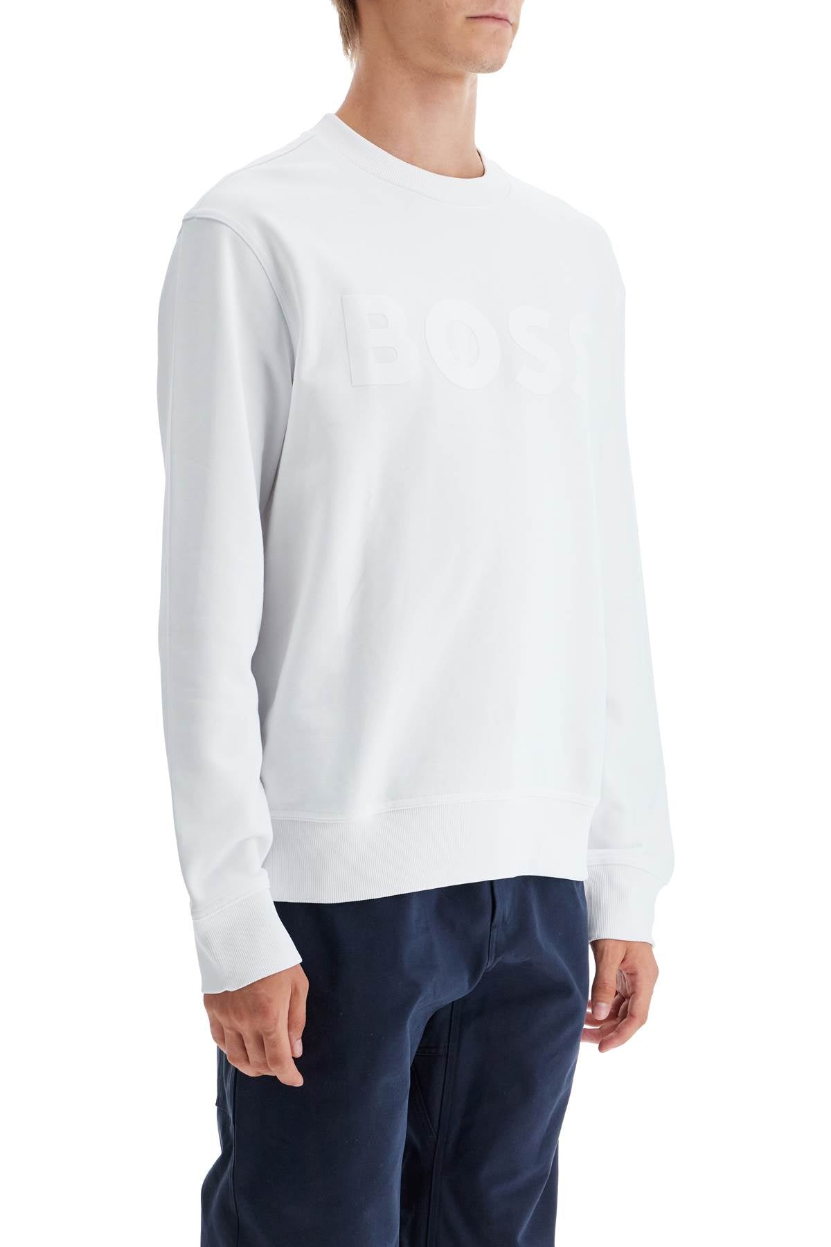 Boss Webasic Crew Neck Logo Print Sweatshirt