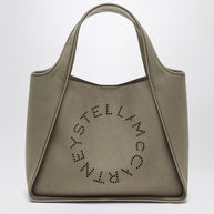 Stella McCartney Khaki-coloured Medium Stella Logo Bag