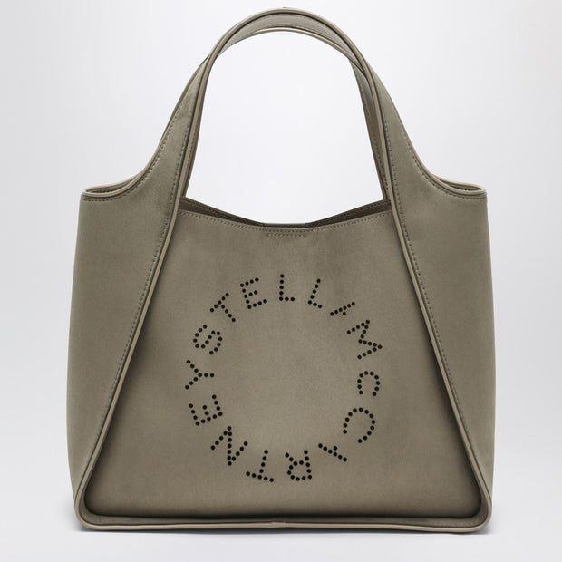 Stella McCartney Khaki-coloured Medium Stella Logo Bag