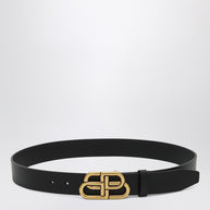 Balenciaga Black Leather BB Belt