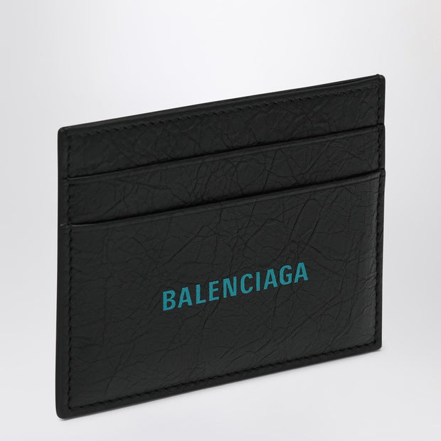 Balenciaga Black Card Holder With Logo Print