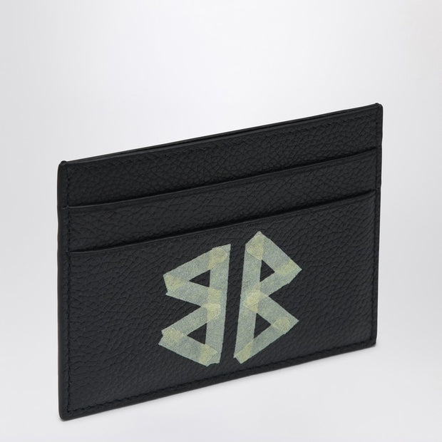 Balenciaga Cash Black Cardholder In Grained Leather