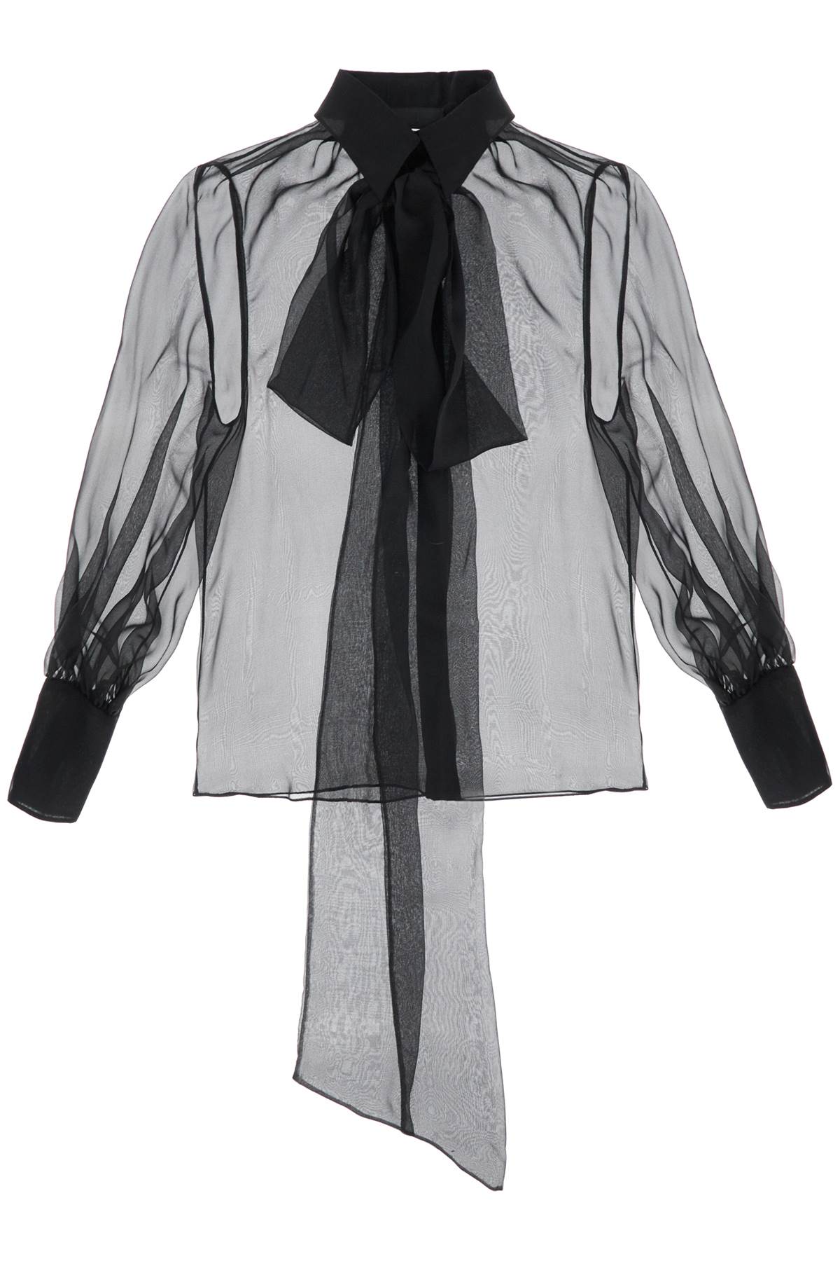 Valentino Garavani Silk Georgette Shirt With Maxi Lavallière