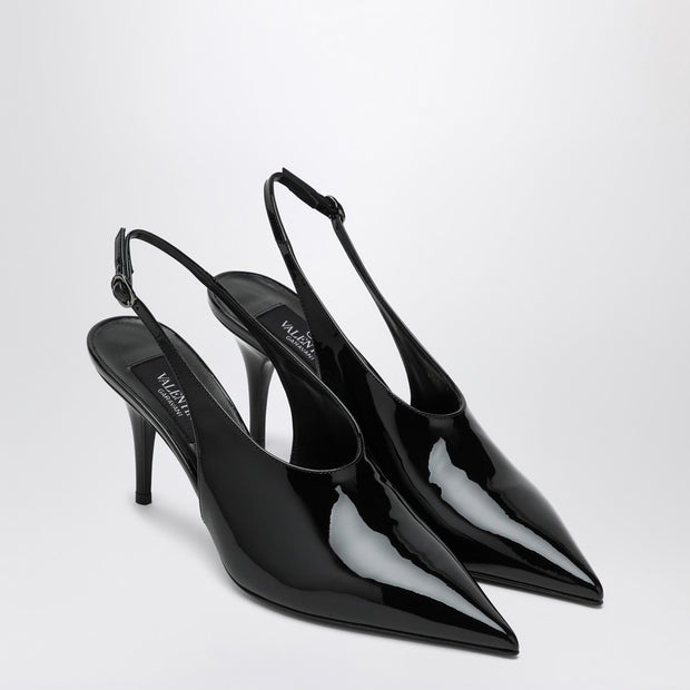 Valentino Garavani Le Salon Black Patent Leather Slingback
