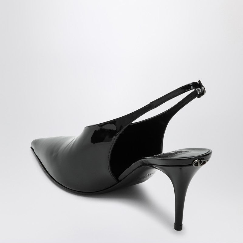 Valentino Garavani Le Salon Black Patent Leather Slingback