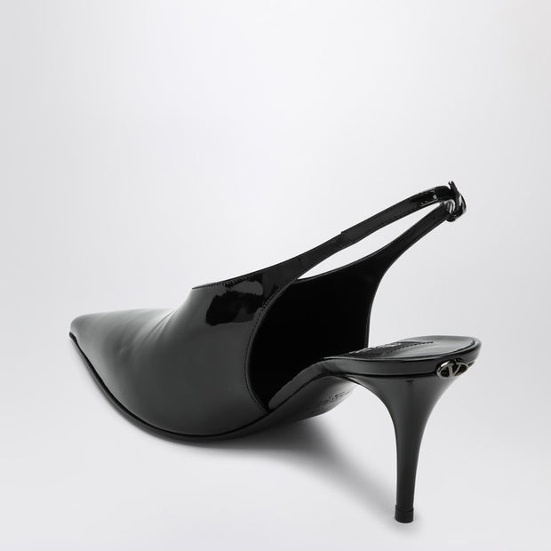 Valentino Garavani Le Salon Black Patent Leather Slingback