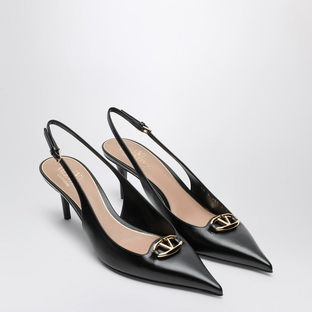 Valentino Garavani Slingback VLogo The Bold Edition Black Calfskin Pumps