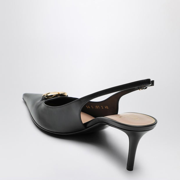 Valentino Garavani Slingback VLogo The Bold Edition Black Calfskin Pumps