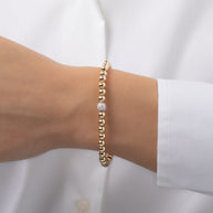 Zoe Lev 5mm Gold Bead Bracelet With Diamond Bead