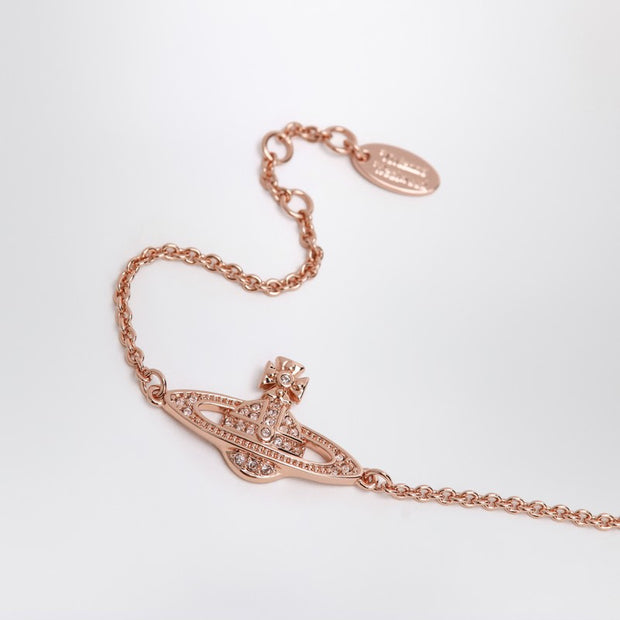 Vivienne Westwood Mini Bas Relief Chain Bracelet In Rose Gold