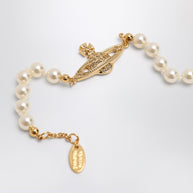 Vivienne Westwood Mini Bas Relief Pearl Bracelet Gold