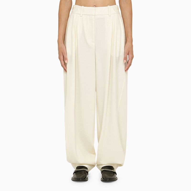 Stella McCartney Cream Wool Baggy Trousers