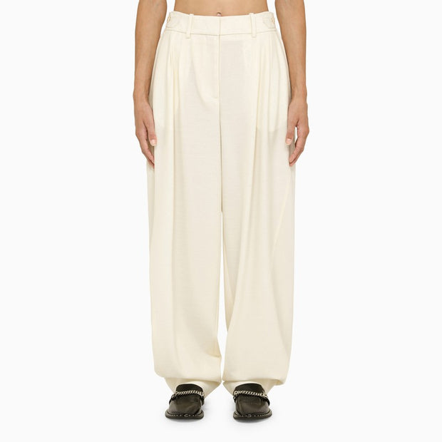 Stella McCartney Cream Wool Baggy Trousers