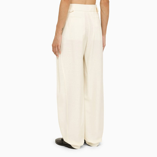 Stella McCartney Cream Wool Baggy Trousers