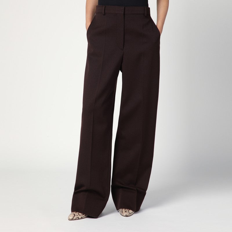 Stella McCartney Straight Leg Trousers In Plum Wool