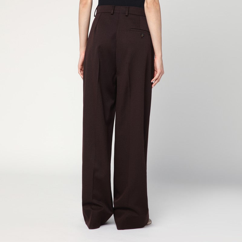 Stella McCartney Straight Leg Trousers In Plum Wool