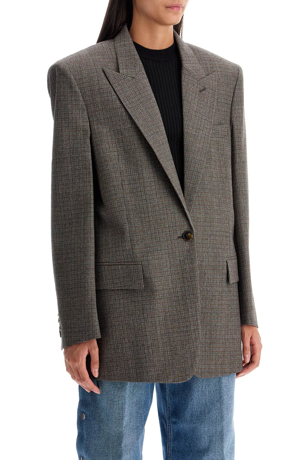 Stella McCartney Houndstooth Wool Blazer