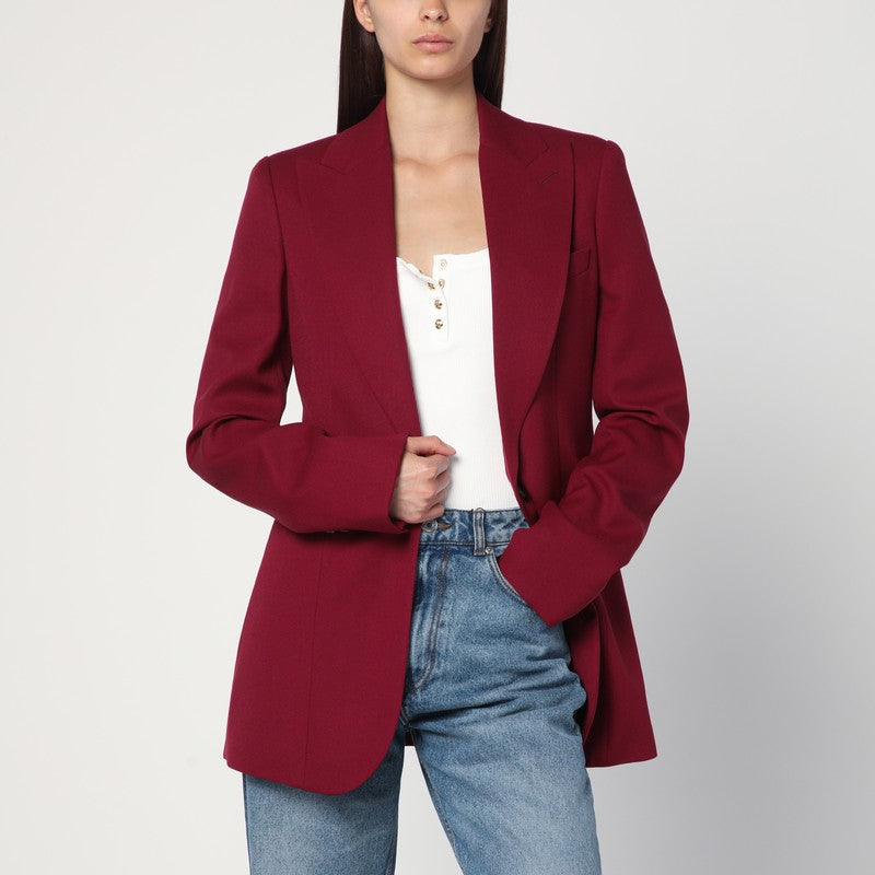 Stella McCartney Single-breasted Jacket In Jazzberry Wool