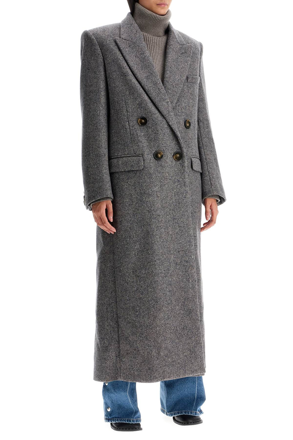 Stella McCartney Tweed Double Breasted Long Coat