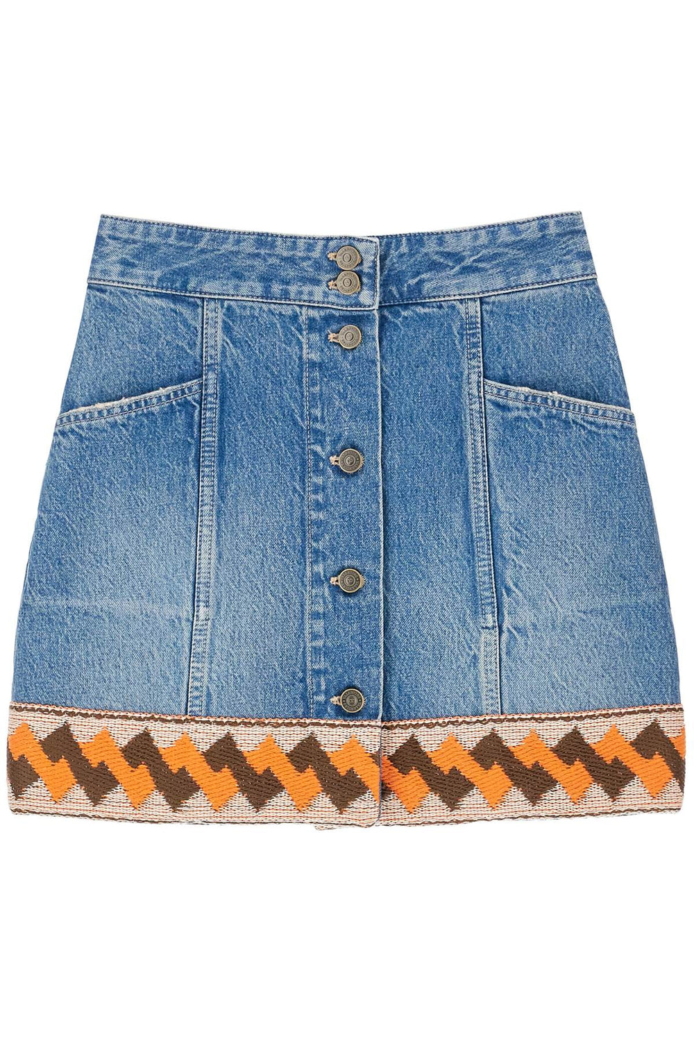 Valentino Garavani Medium Blue Denim Mini Skirt