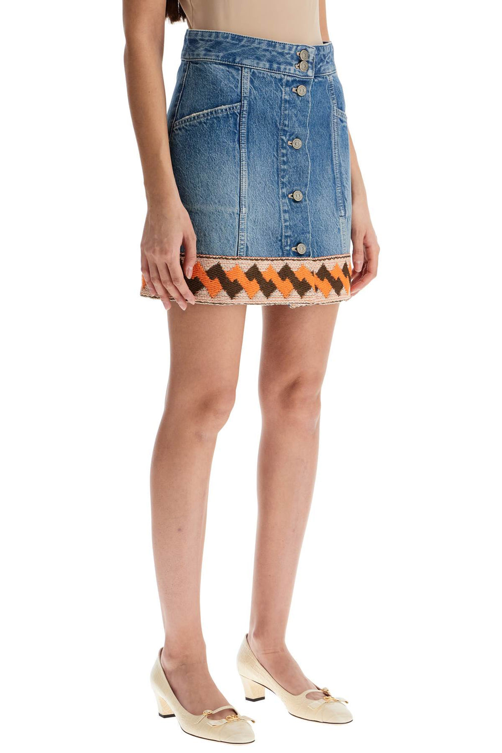 Valentino Garavani Medium Blue Denim Mini Skirt