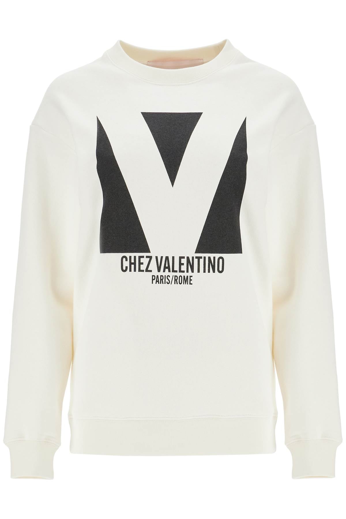 Valentino Garavani Ivory Cotton Chez Valentino Sweatshirt