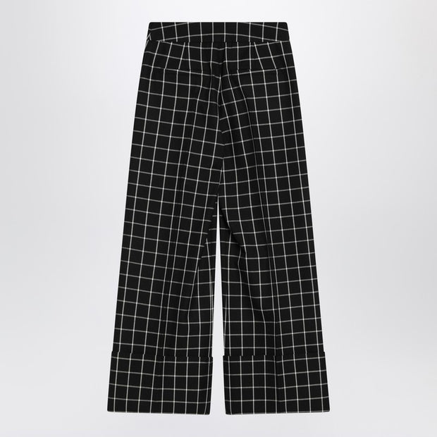 Valentino Black/ivory Chequered Trousers