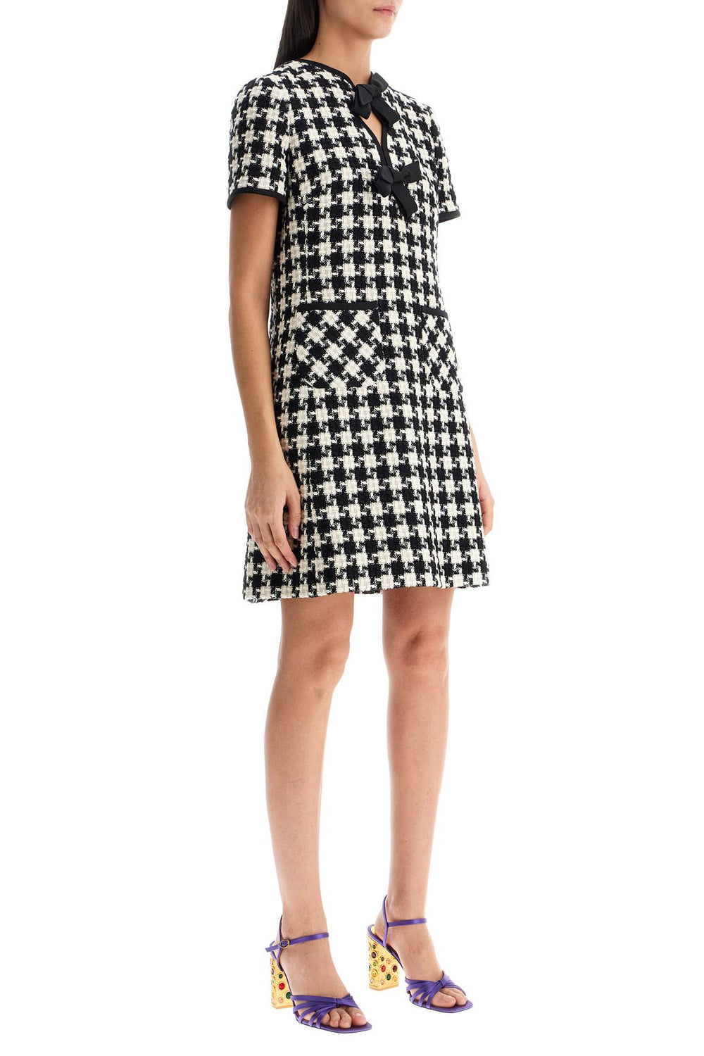 Valentino Garavani Mini Dress In Damier Light Tweed