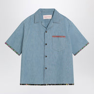 Valentino Denim Shirt With Floral Trims