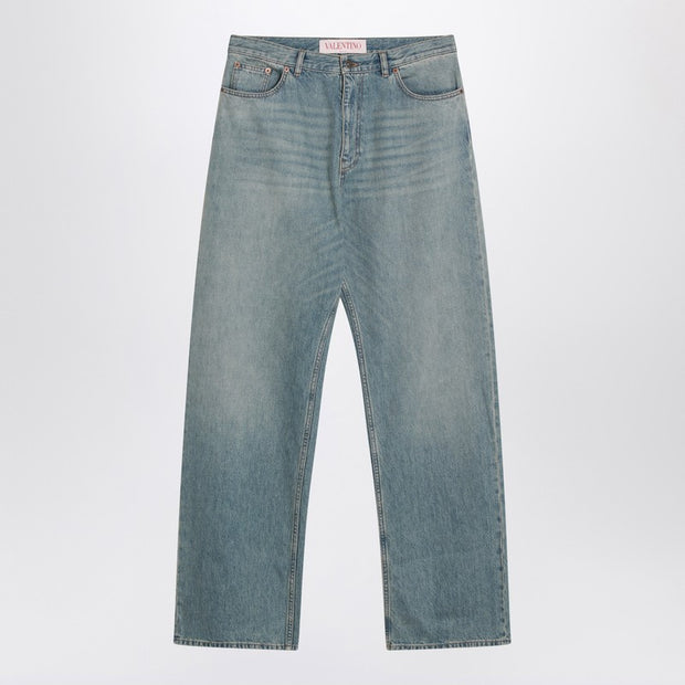 Valentino Light Blue Jeans With Washed Effect
