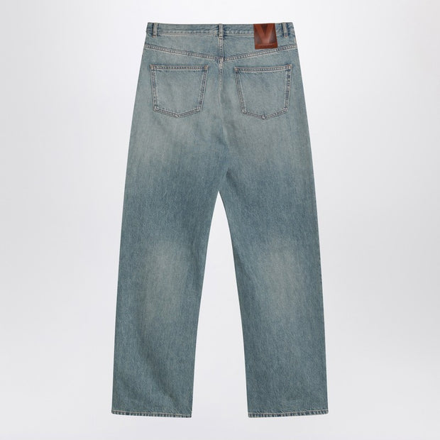 Valentino Light Blue Jeans With Washed Effect